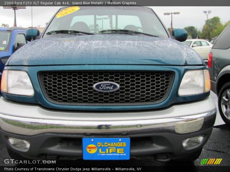 Island Blue Metallic / Medium Graphite 2000 Ford F150 XLT Regular Cab 4x4