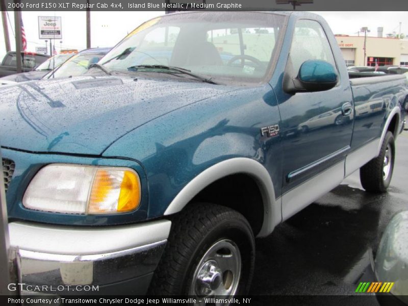 Island Blue Metallic / Medium Graphite 2000 Ford F150 XLT Regular Cab 4x4