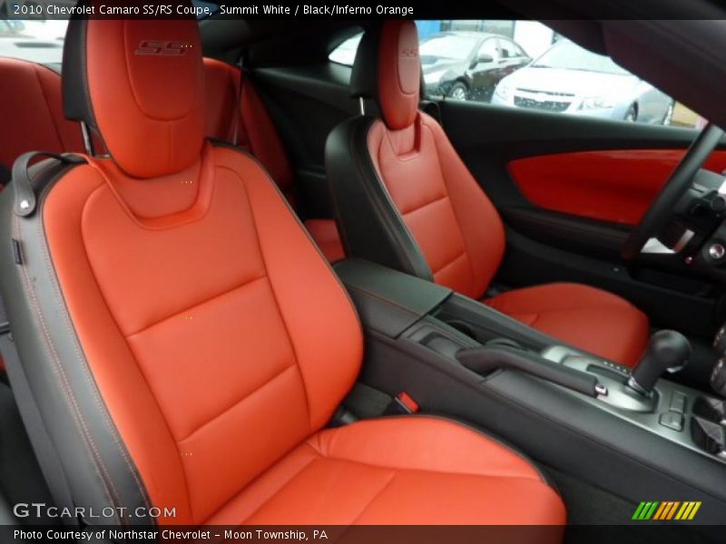 Summit White / Black/Inferno Orange 2010 Chevrolet Camaro SS/RS Coupe