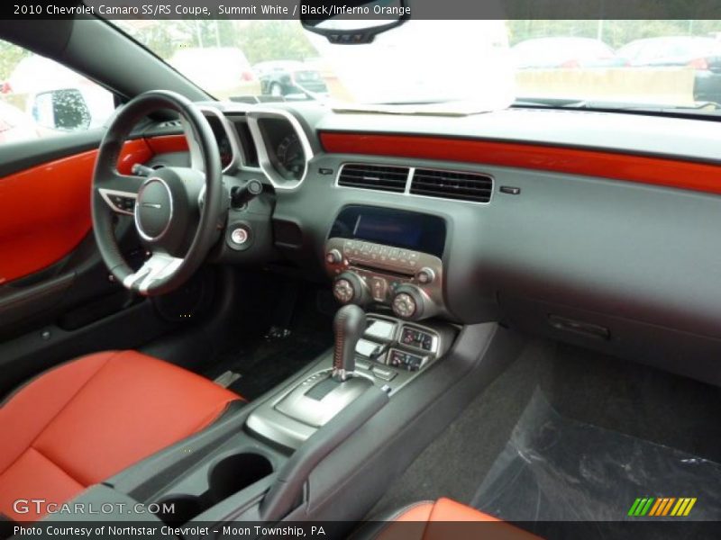 Summit White / Black/Inferno Orange 2010 Chevrolet Camaro SS/RS Coupe