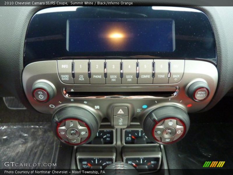 Summit White / Black/Inferno Orange 2010 Chevrolet Camaro SS/RS Coupe
