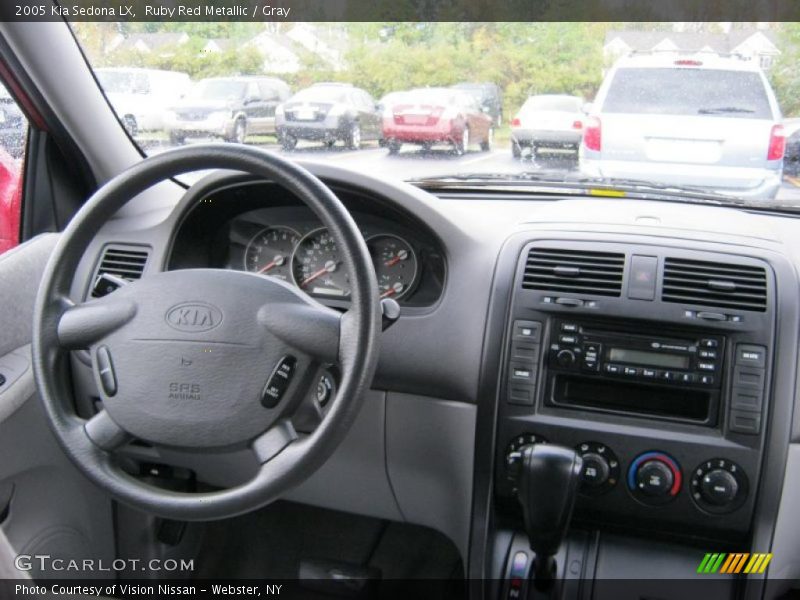 Ruby Red Metallic / Gray 2005 Kia Sedona LX