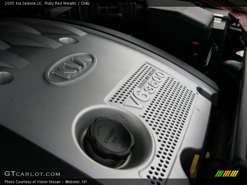 Ruby Red Metallic / Gray 2005 Kia Sedona LX