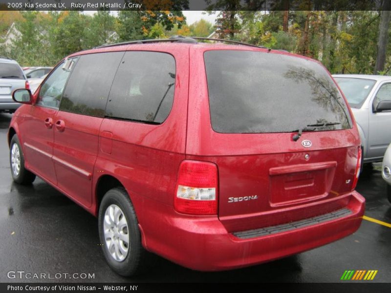 Ruby Red Metallic / Gray 2005 Kia Sedona LX
