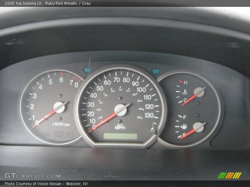 Ruby Red Metallic / Gray 2005 Kia Sedona LX