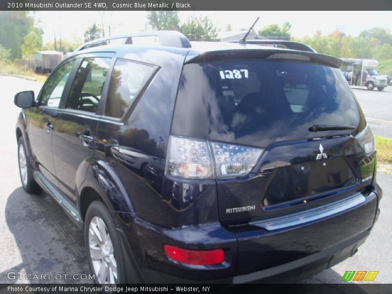 Cosmic Blue Metallic / Black 2010 Mitsubishi Outlander SE 4WD