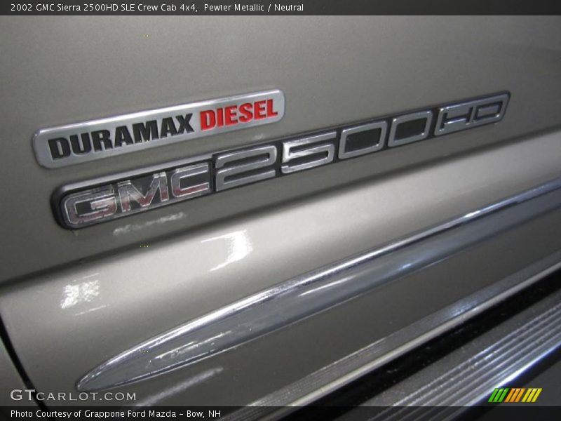 Pewter Metallic / Neutral 2002 GMC Sierra 2500HD SLE Crew Cab 4x4
