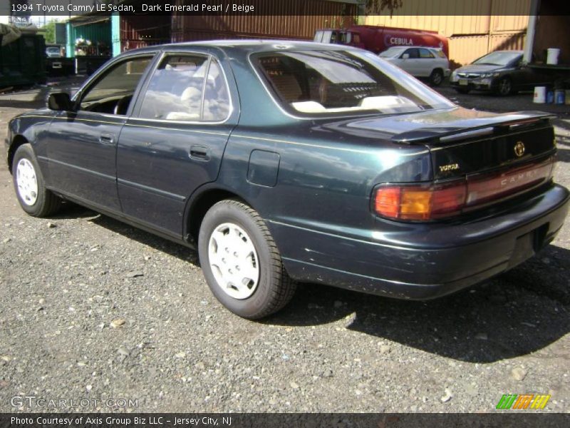 Dark Emerald Pearl / Beige 1994 Toyota Camry LE Sedan