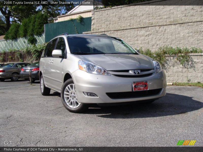 Silver Shadow Pearl / Stone 2008 Toyota Sienna XLE AWD