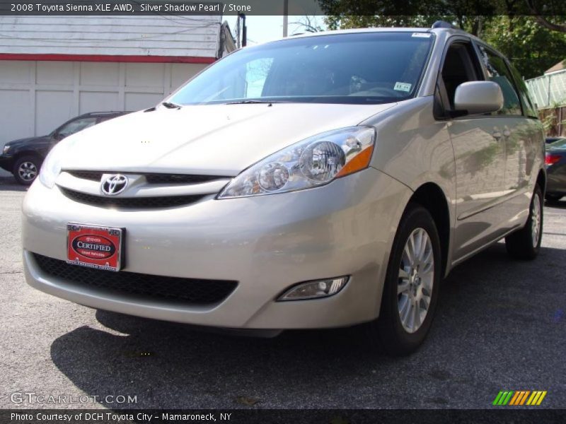 Silver Shadow Pearl / Stone 2008 Toyota Sienna XLE AWD