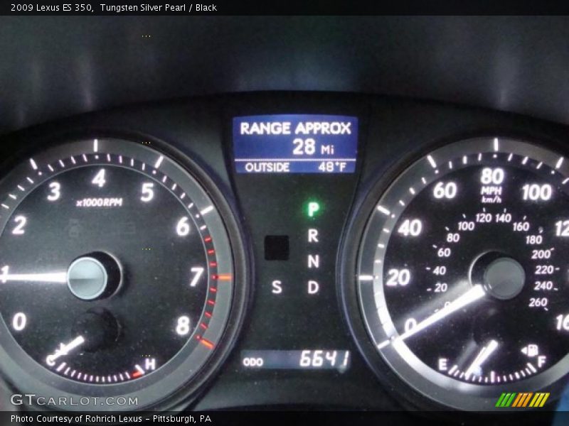 Tungsten Silver Pearl / Black 2009 Lexus ES 350