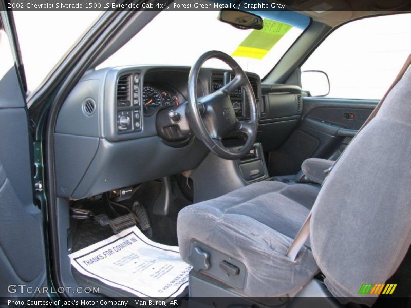 Forest Green Metallic / Graphite Gray 2002 Chevrolet Silverado 1500 LS Extended Cab 4x4