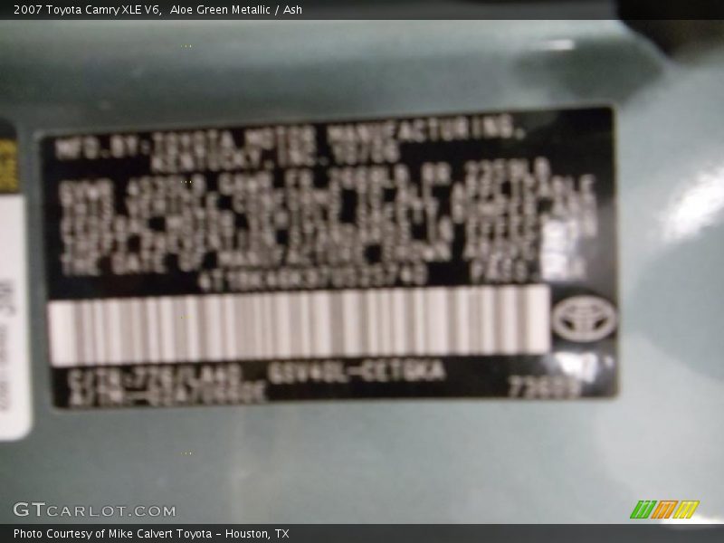 Aloe Green Metallic / Ash 2007 Toyota Camry XLE V6
