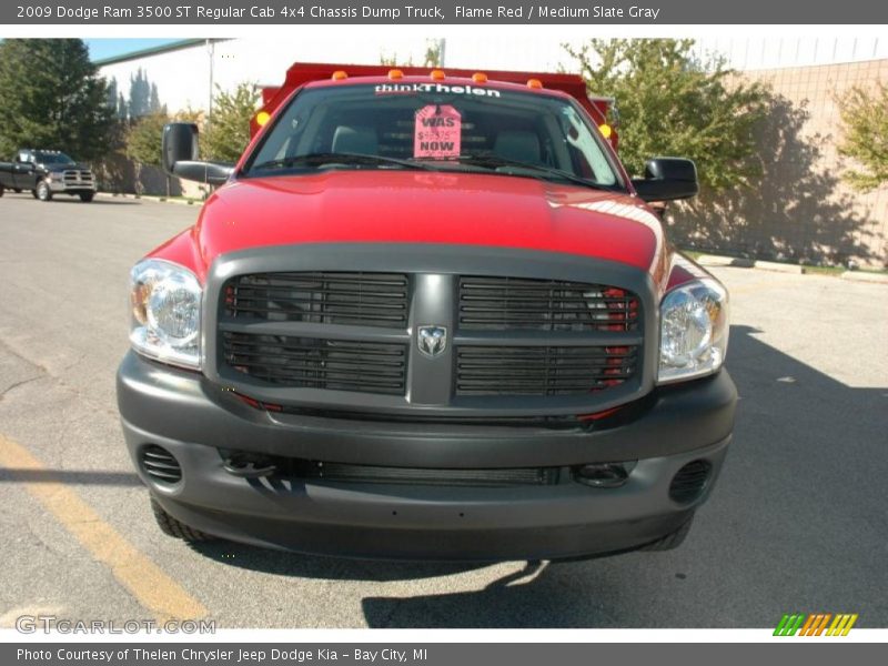 Flame Red / Medium Slate Gray 2009 Dodge Ram 3500 ST Regular Cab 4x4 Chassis Dump Truck