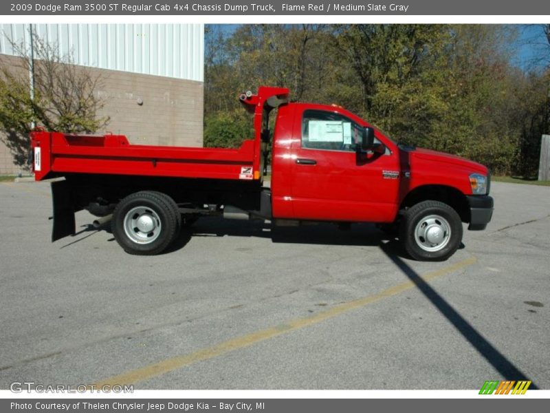 Flame Red / Medium Slate Gray 2009 Dodge Ram 3500 ST Regular Cab 4x4 Chassis Dump Truck