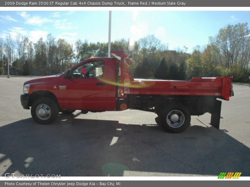 Flame Red / Medium Slate Gray 2009 Dodge Ram 3500 ST Regular Cab 4x4 Chassis Dump Truck
