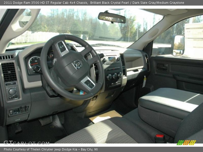 Brilliant Black Crystal Pearl / Dark Slate Gray/Medium Graystone 2011 Dodge Ram 3500 HD ST Regular Cab 4x4 Chassis