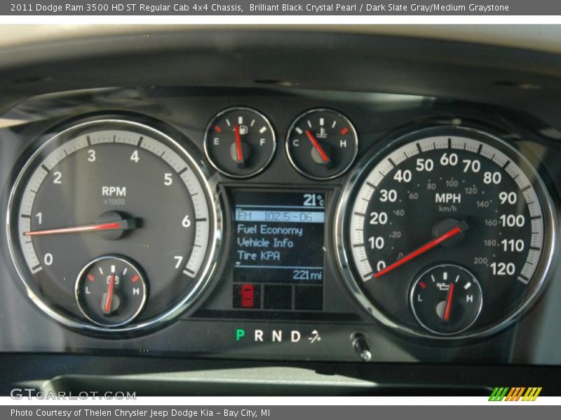 Brilliant Black Crystal Pearl / Dark Slate Gray/Medium Graystone 2011 Dodge Ram 3500 HD ST Regular Cab 4x4 Chassis