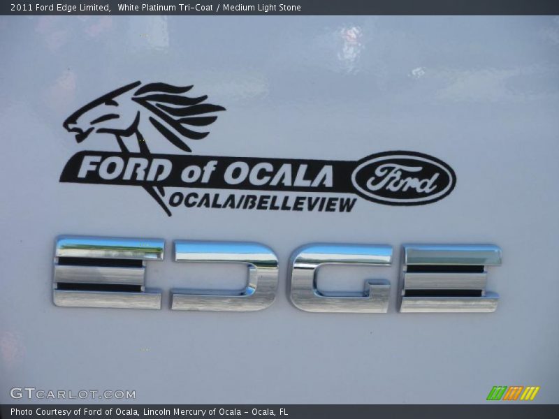 White Platinum Tri-Coat / Medium Light Stone 2011 Ford Edge Limited