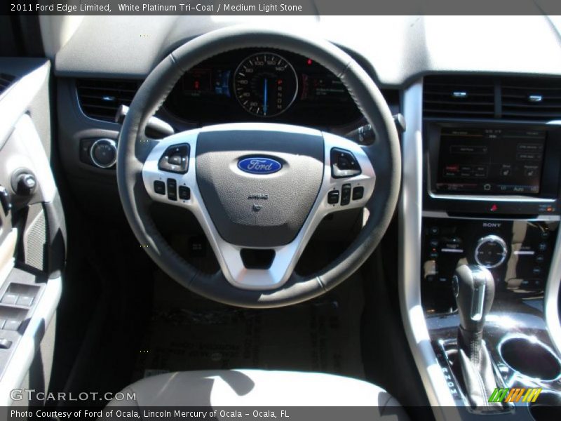 White Platinum Tri-Coat / Medium Light Stone 2011 Ford Edge Limited