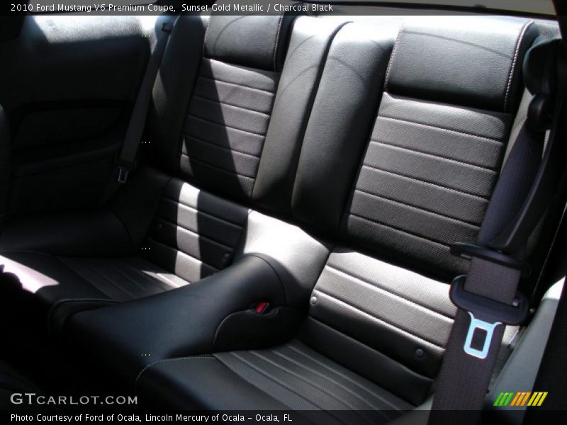 Sunset Gold Metallic / Charcoal Black 2010 Ford Mustang V6 Premium Coupe