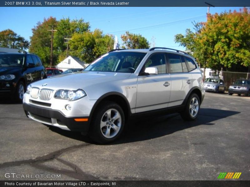 Titanium Silver Metallic / Black Nevada Leather 2007 BMW X3 3.0si