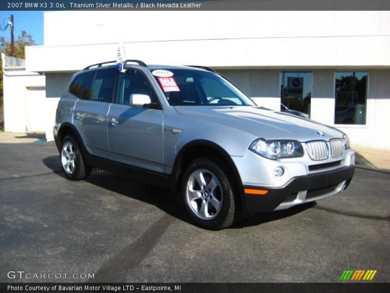 Titanium Silver Metallic / Black Nevada Leather 2007 BMW X3 3.0si