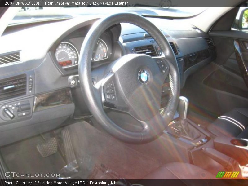Titanium Silver Metallic / Black Nevada Leather 2007 BMW X3 3.0si