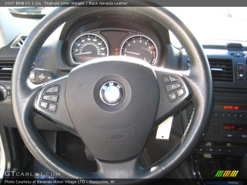 Titanium Silver Metallic / Black Nevada Leather 2007 BMW X3 3.0si