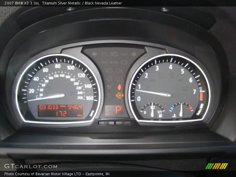Titanium Silver Metallic / Black Nevada Leather 2007 BMW X3 3.0si