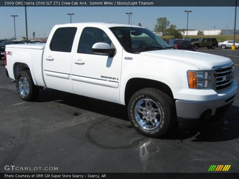 Summit White / Ebony/Light Titanium 2009 GMC Sierra 1500 SLT Z71 Crew Cab 4x4