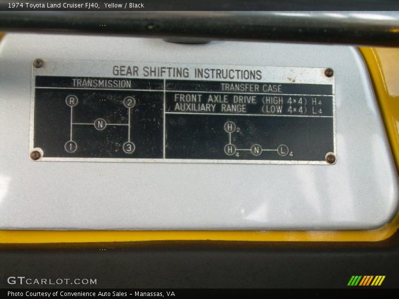 Yellow / Black 1974 Toyota Land Cruiser FJ40