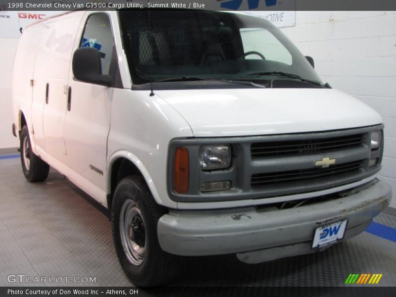 Summit White / Blue 1998 Chevrolet Chevy Van G3500 Cargo Utility