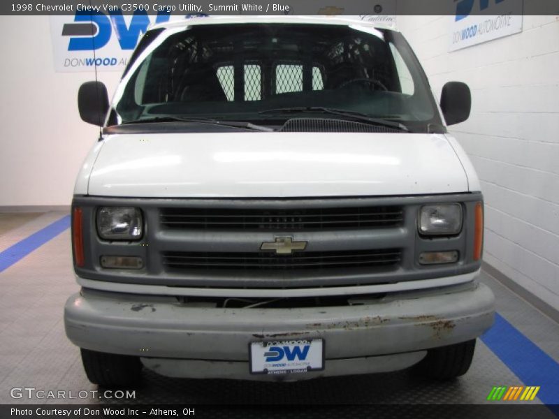 Summit White / Blue 1998 Chevrolet Chevy Van G3500 Cargo Utility