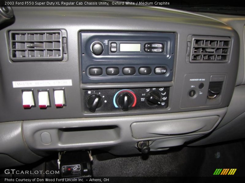Oxford White / Medium Graphite 2003 Ford F550 Super Duty XL Regular Cab Chassis Utility