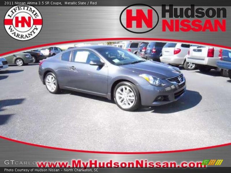 Metallic Slate / Red 2011 Nissan Altima 3.5 SR Coupe