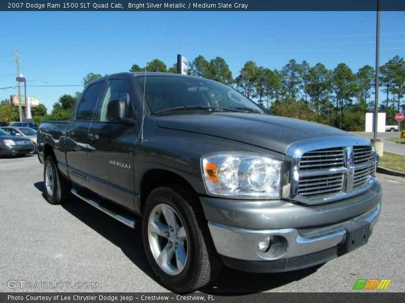 Bright Silver Metallic / Medium Slate Gray 2007 Dodge Ram 1500 SLT Quad Cab