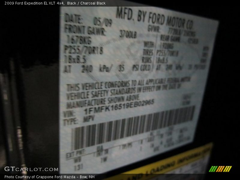 Black / Charcoal Black 2009 Ford Expedition EL XLT 4x4