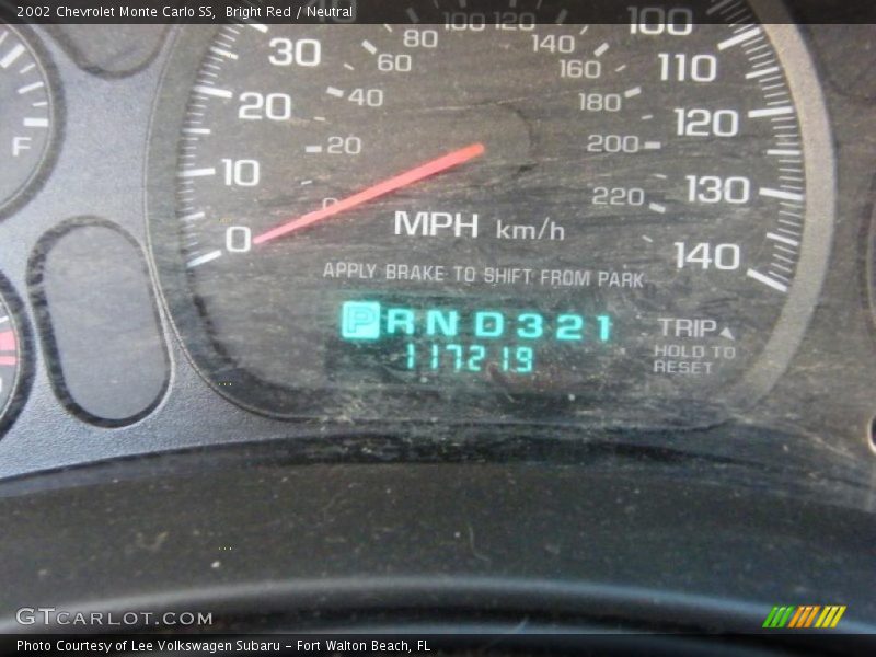 Bright Red / Neutral 2002 Chevrolet Monte Carlo SS