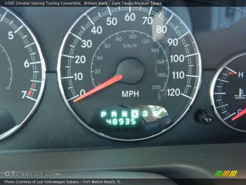 Brilliant Black / Dark Taupe/Medium Taupe 2005 Chrysler Sebring Touring Convertible