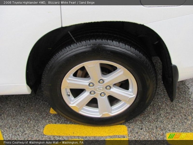 Blizzard White Pearl / Sand Beige 2008 Toyota Highlander 4WD