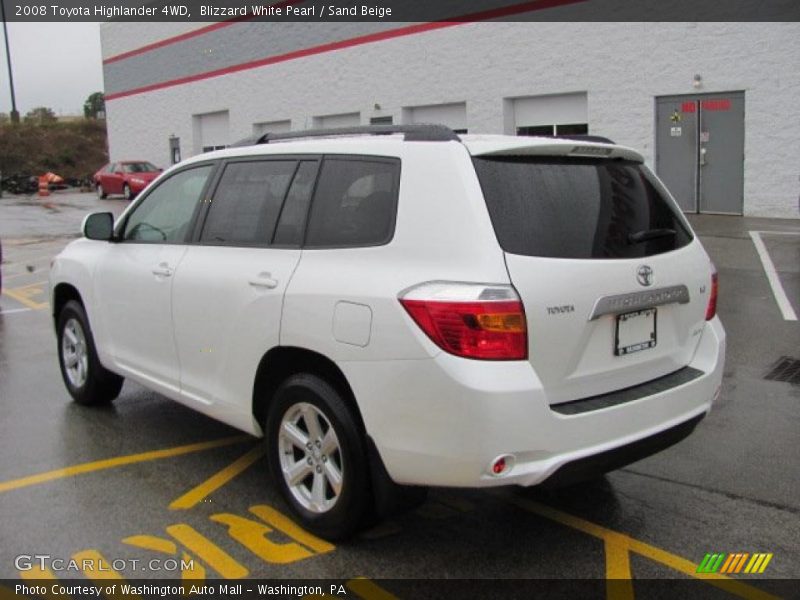 Blizzard White Pearl / Sand Beige 2008 Toyota Highlander 4WD