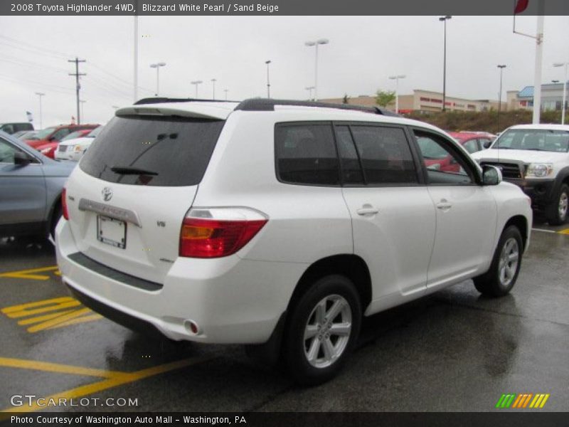 Blizzard White Pearl / Sand Beige 2008 Toyota Highlander 4WD