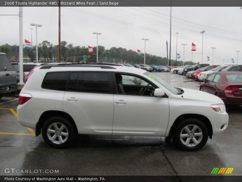 Blizzard White Pearl / Sand Beige 2008 Toyota Highlander 4WD
