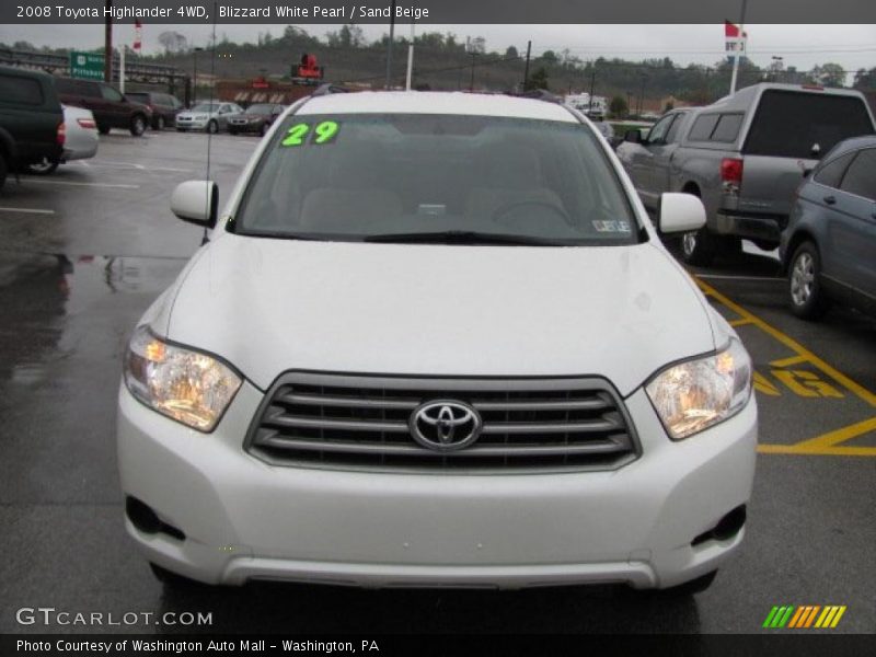 Blizzard White Pearl / Sand Beige 2008 Toyota Highlander 4WD