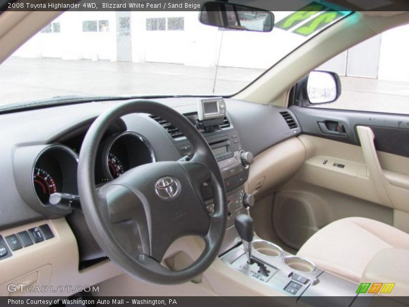 Blizzard White Pearl / Sand Beige 2008 Toyota Highlander 4WD