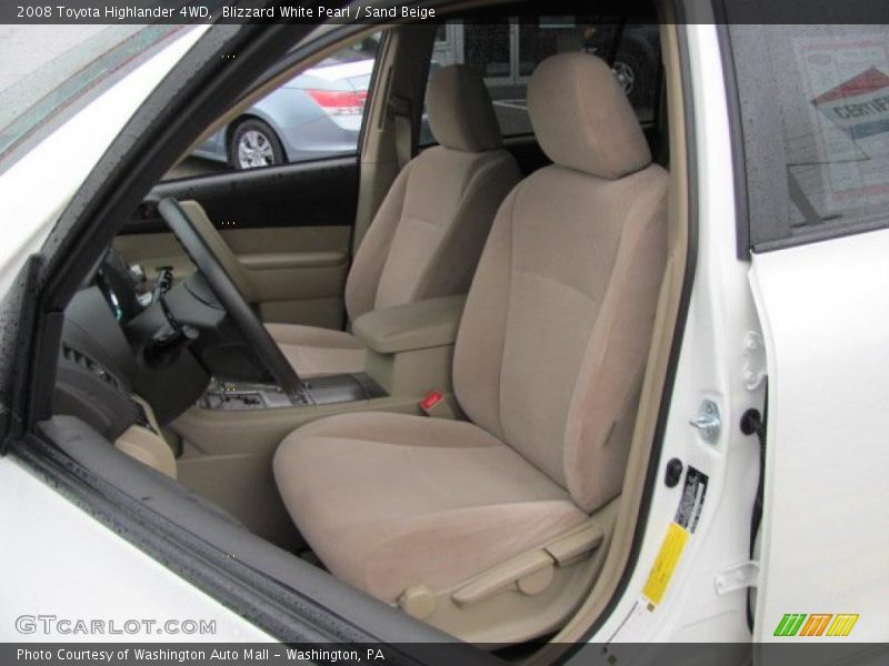 Blizzard White Pearl / Sand Beige 2008 Toyota Highlander 4WD