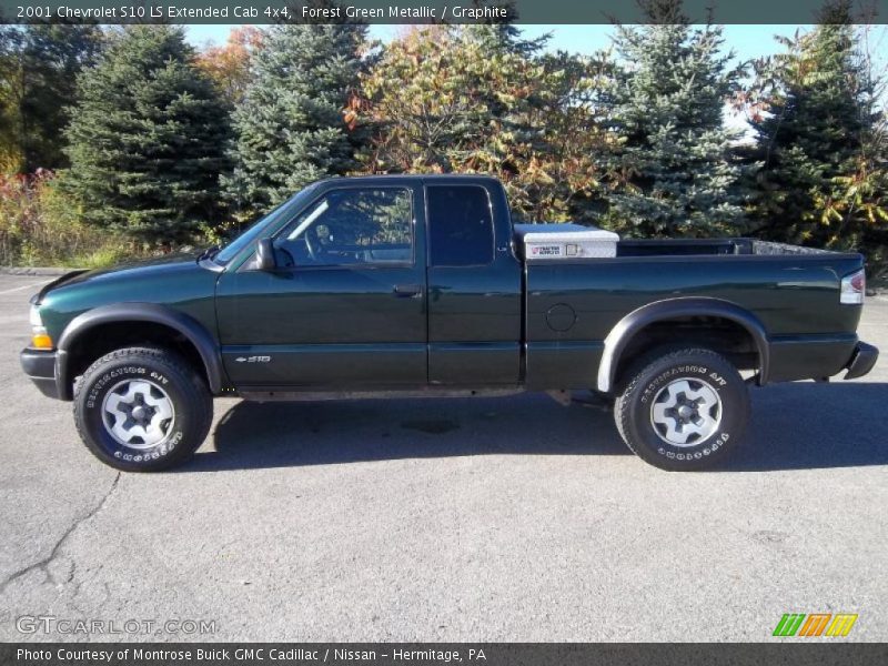 Forest Green Metallic / Graphite 2001 Chevrolet S10 LS Extended Cab 4x4