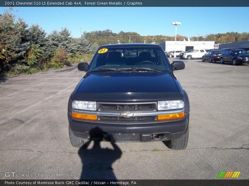 Forest Green Metallic / Graphite 2001 Chevrolet S10 LS Extended Cab 4x4