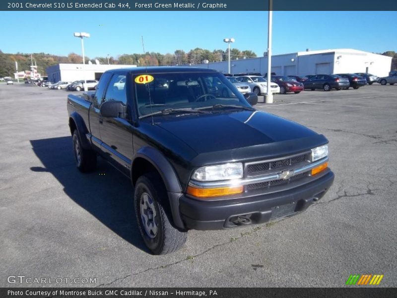 Forest Green Metallic / Graphite 2001 Chevrolet S10 LS Extended Cab 4x4